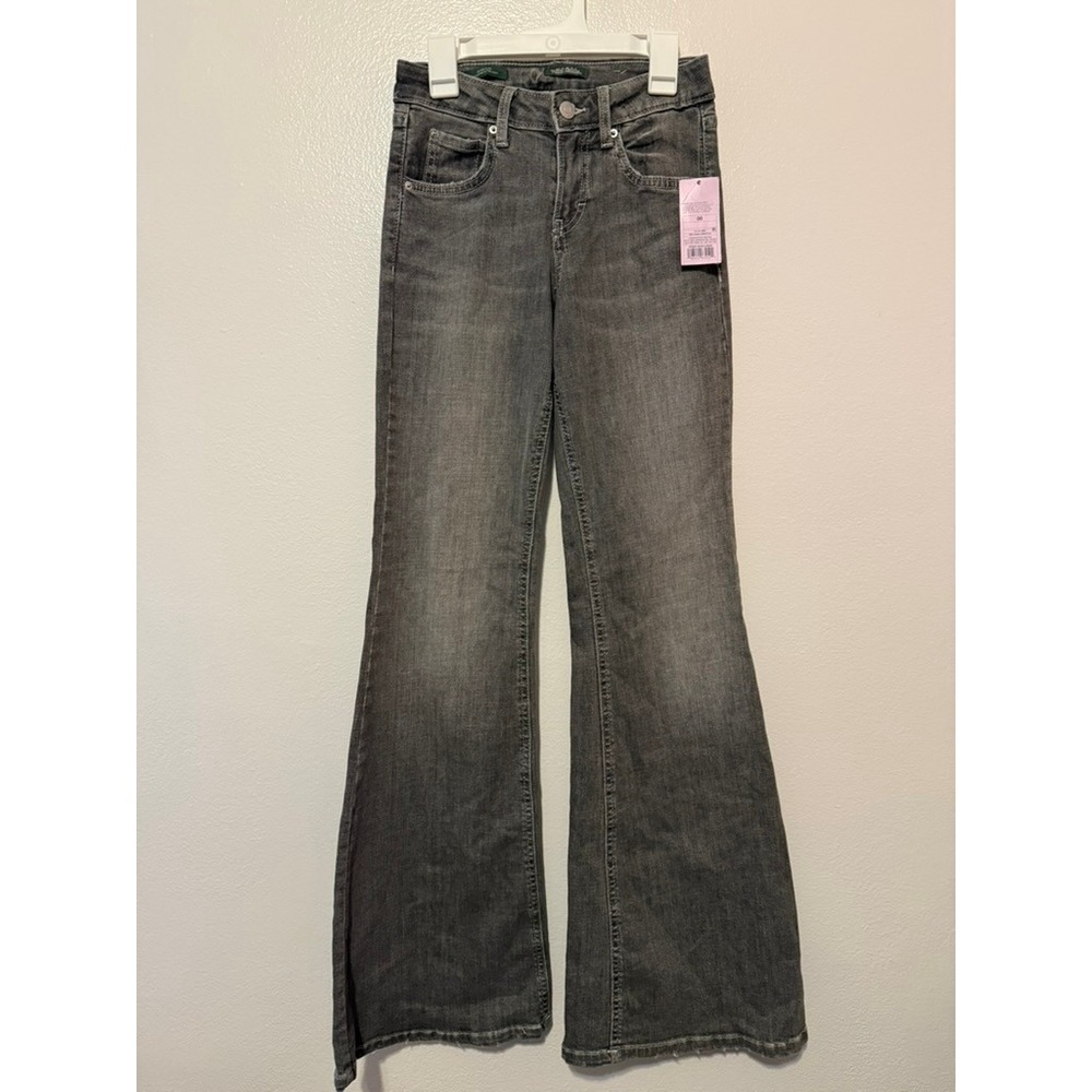 Wild Fable Womens Mid-Rise Flare Jeans Gray Wash Size 00 NWT